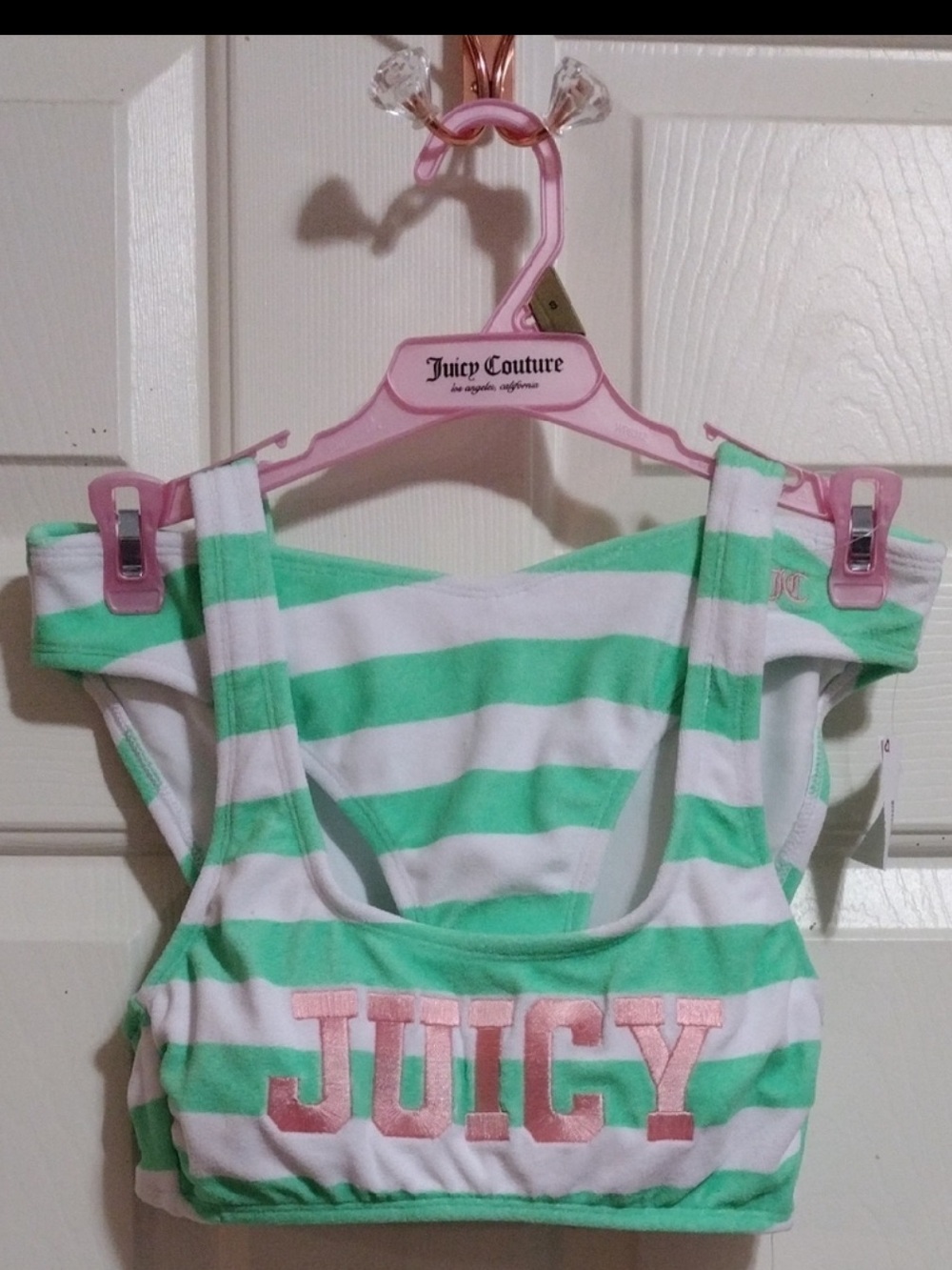 Juicy Couture Mint and White Striped Terry Bikini Size Small 🆕